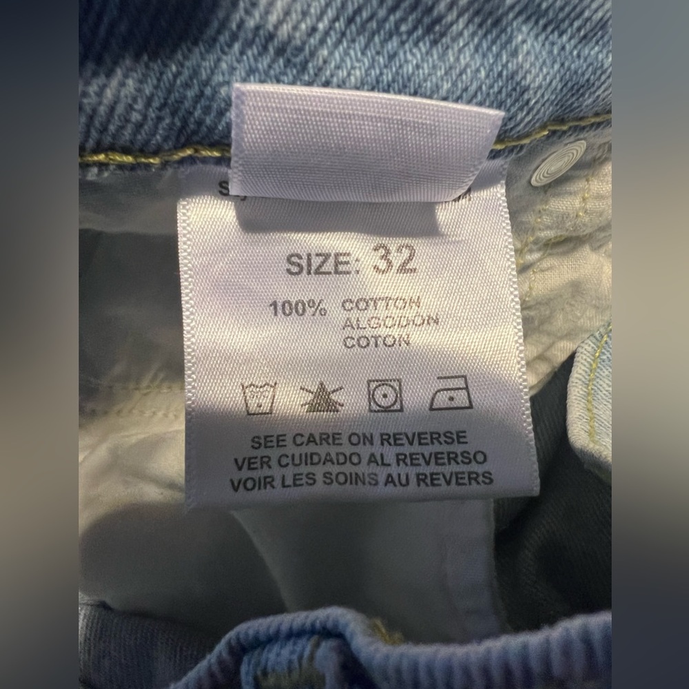 Betro Simone Jeans Button Fly Distressed Straight‎ Leg Mom Jeans Women’s Sz 32 - Picture 5 of 6